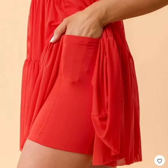 New Blogilates Women's Sweetheart Babydoll Dress - Red - Picture 5 of 11